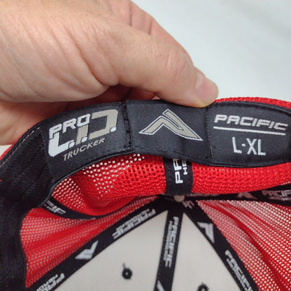 Pacific Headwear Fitted Mesh Back Trucker Hat Multi L-XL Embroidered