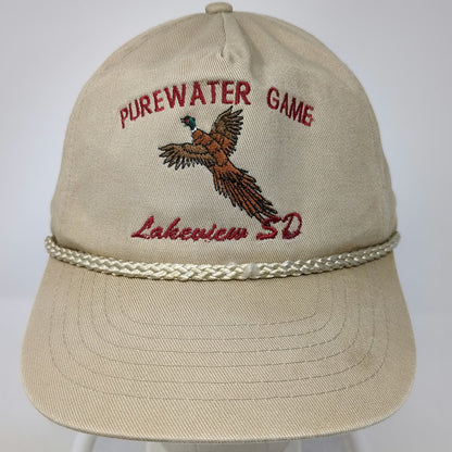 Kkapz 5 Panel Beige One Size Purewater Game Pheasant Rope Snapback Hat Hunting
