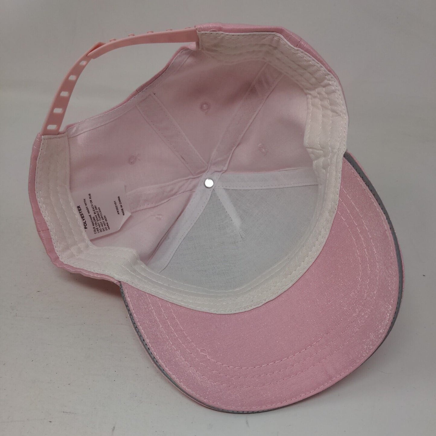 Unbranded Snapback Hat Pink One Size Satin Adjustable 5 Panel Blank