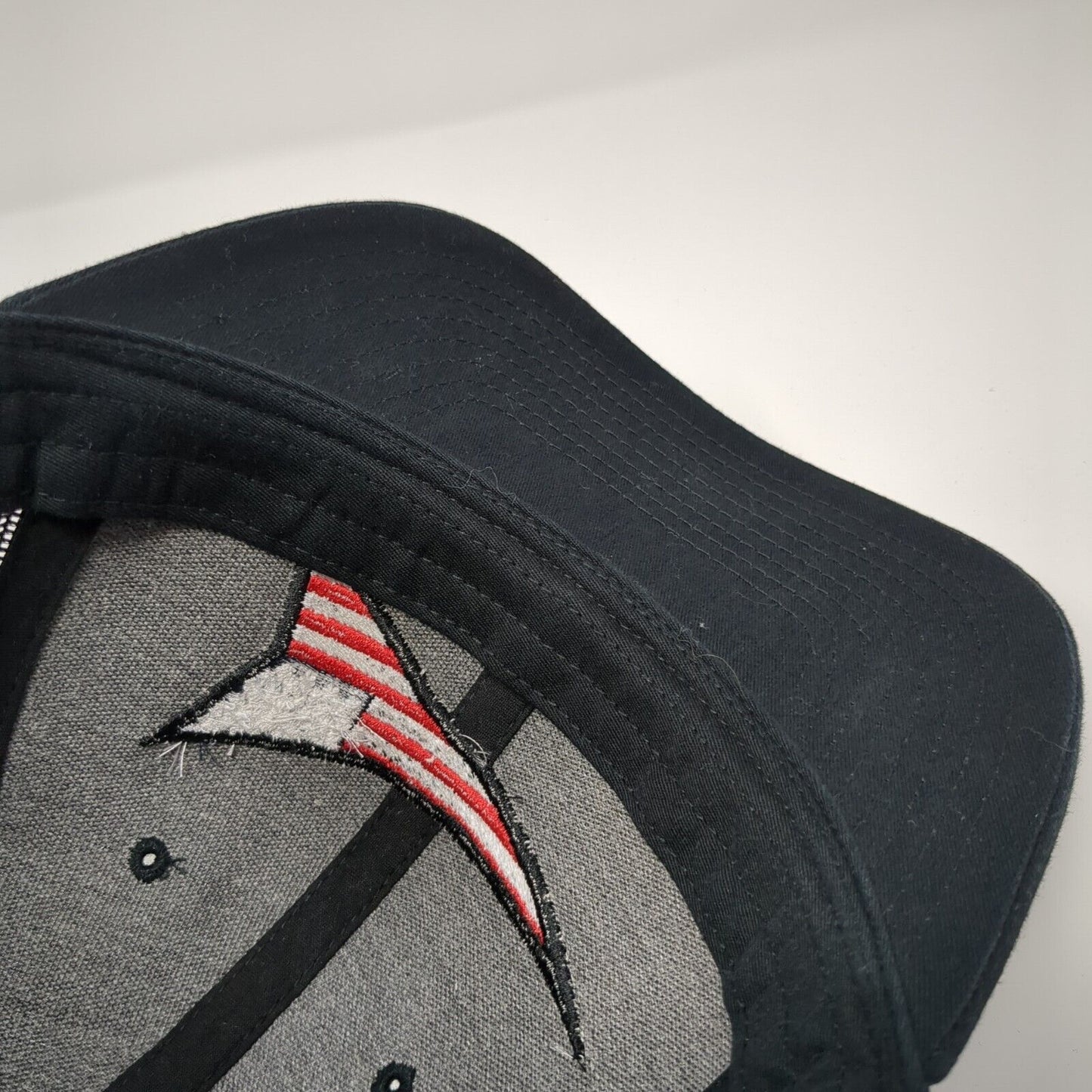 Fast Back Flag Snapback Trucker Hat Black One Size Mesh Back 6 Panel
