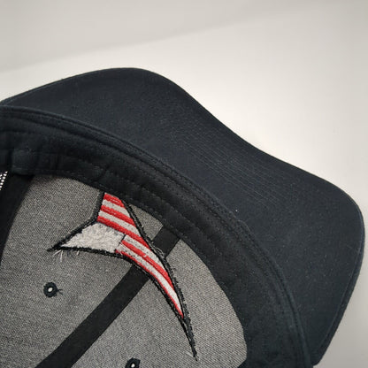 Fast Back Flag Snapback Trucker Hat Black One Size Mesh Back 6 Panel