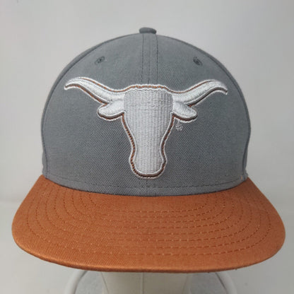 New Era Men's Fitted Hat Gray 7 1/4 Embroidered Texas Longhorns Logo 59Fifty