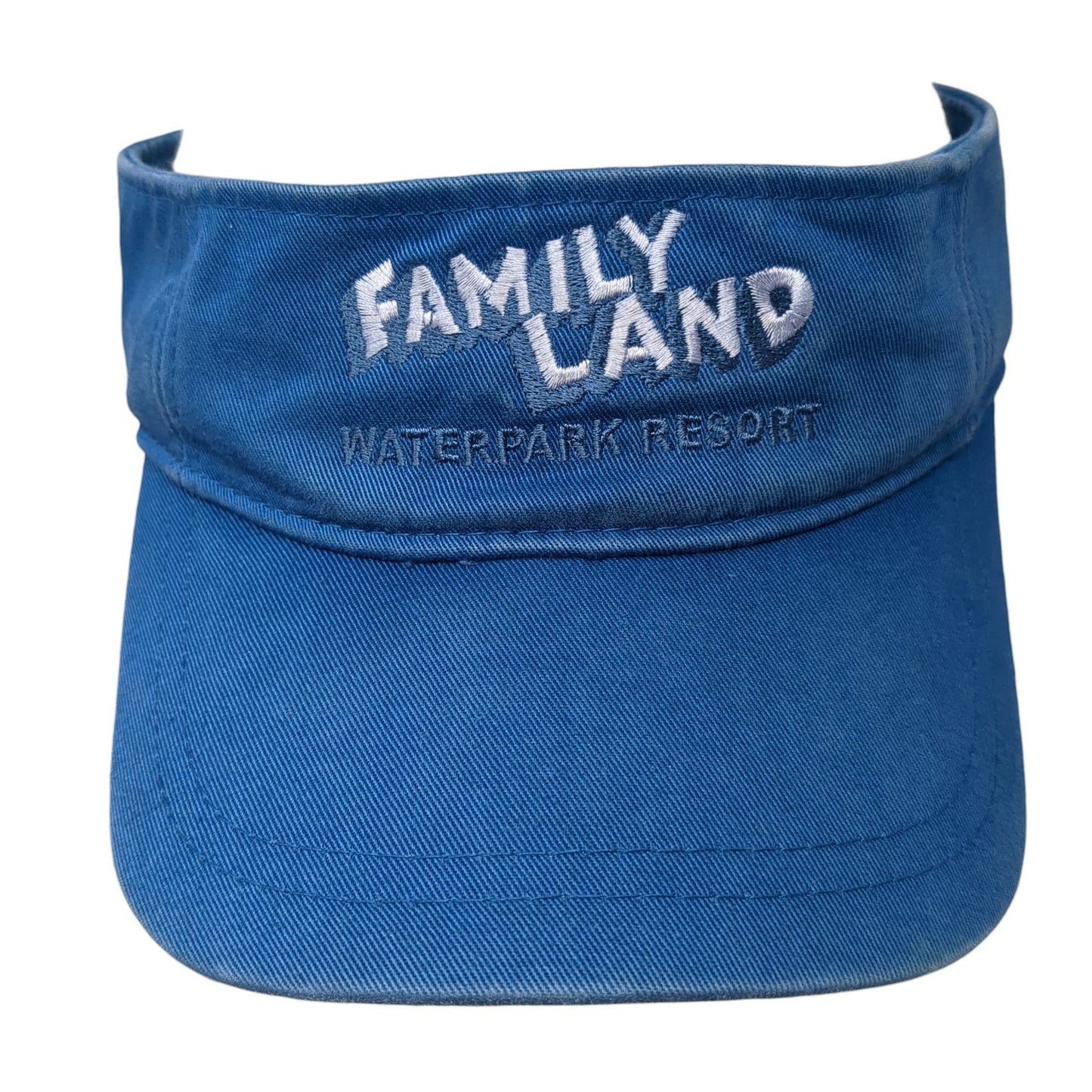 Family Land Waterpark Resort Strapback Visor Hat Blue One Size Adjustable