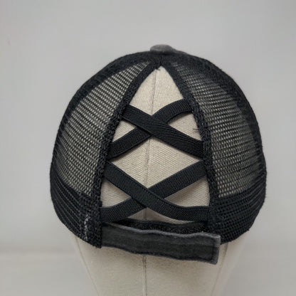 Rip City Strapback Hat Gray One Size Adjustable Mesh Back Distressed Toptie