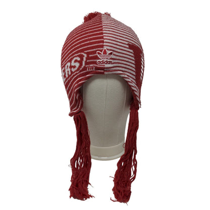 Adidas Men's Knit Beanie Hat Cap Red White Striped OSFA IU Hoosiers 100% Acrylic