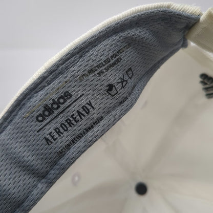 Adidas Baseball Cap White One Size Aeroready Recycled Strapback Hat Logo Black