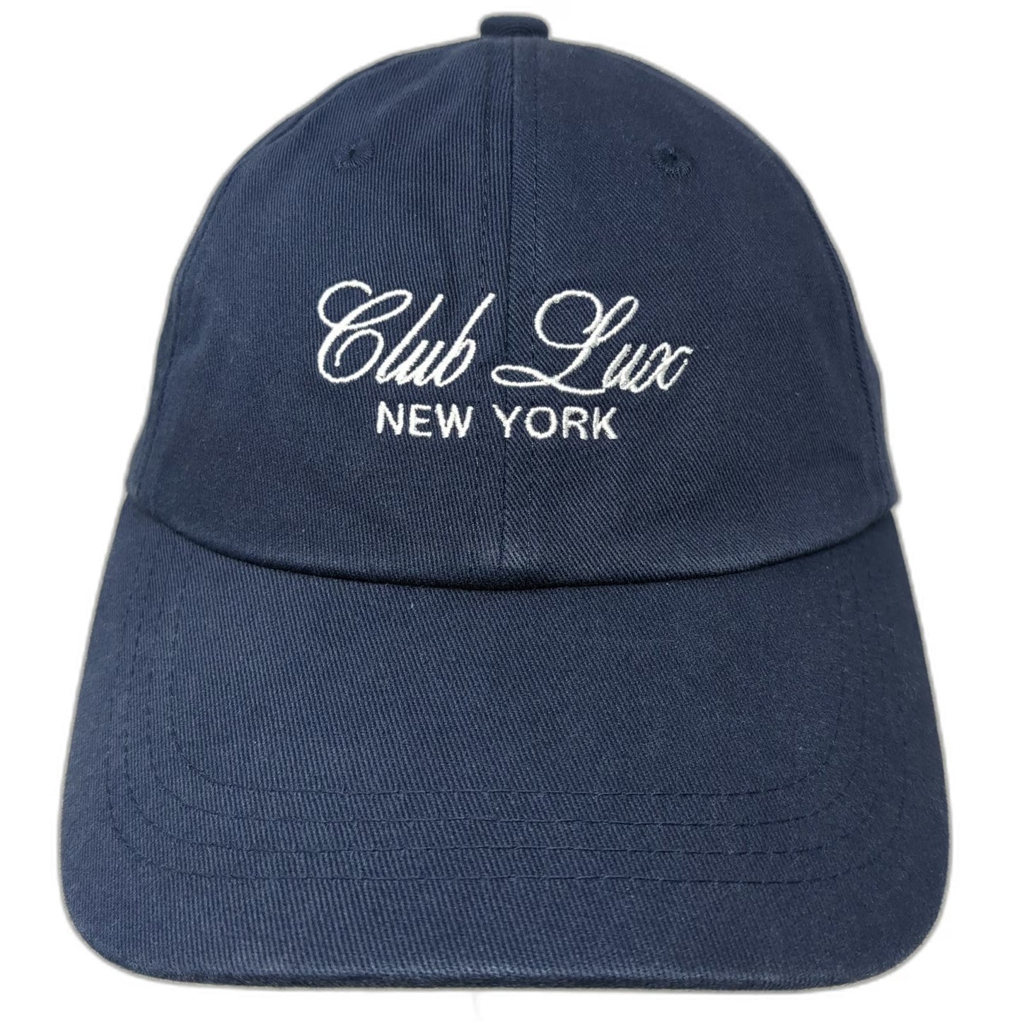 Club Lux New York Blue One Size Baseball Cap Hat Slideback Strapback Embroidered