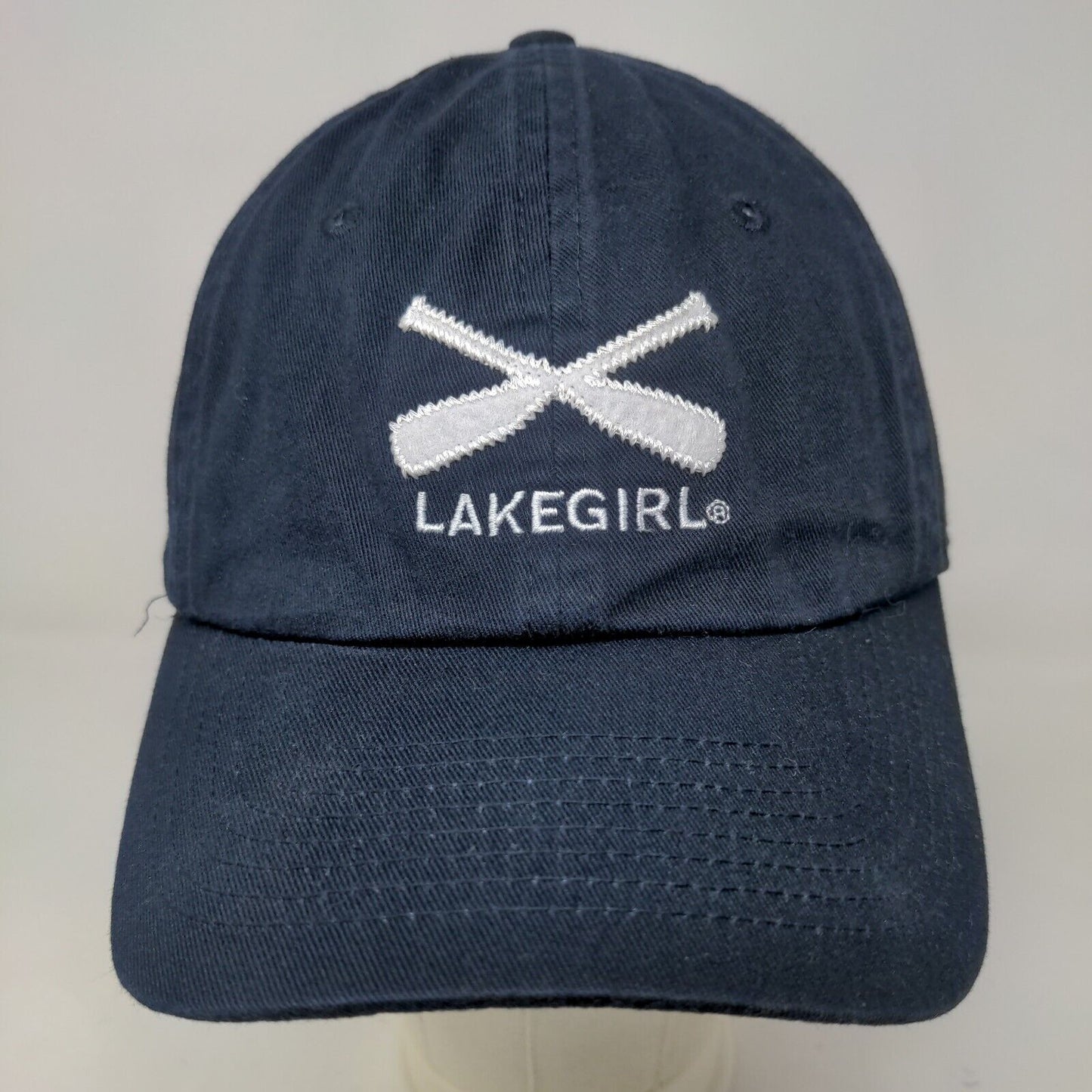 Lake Girl Women's Slideback Hat Blue Embroidered Oars Logo 100% Cotton