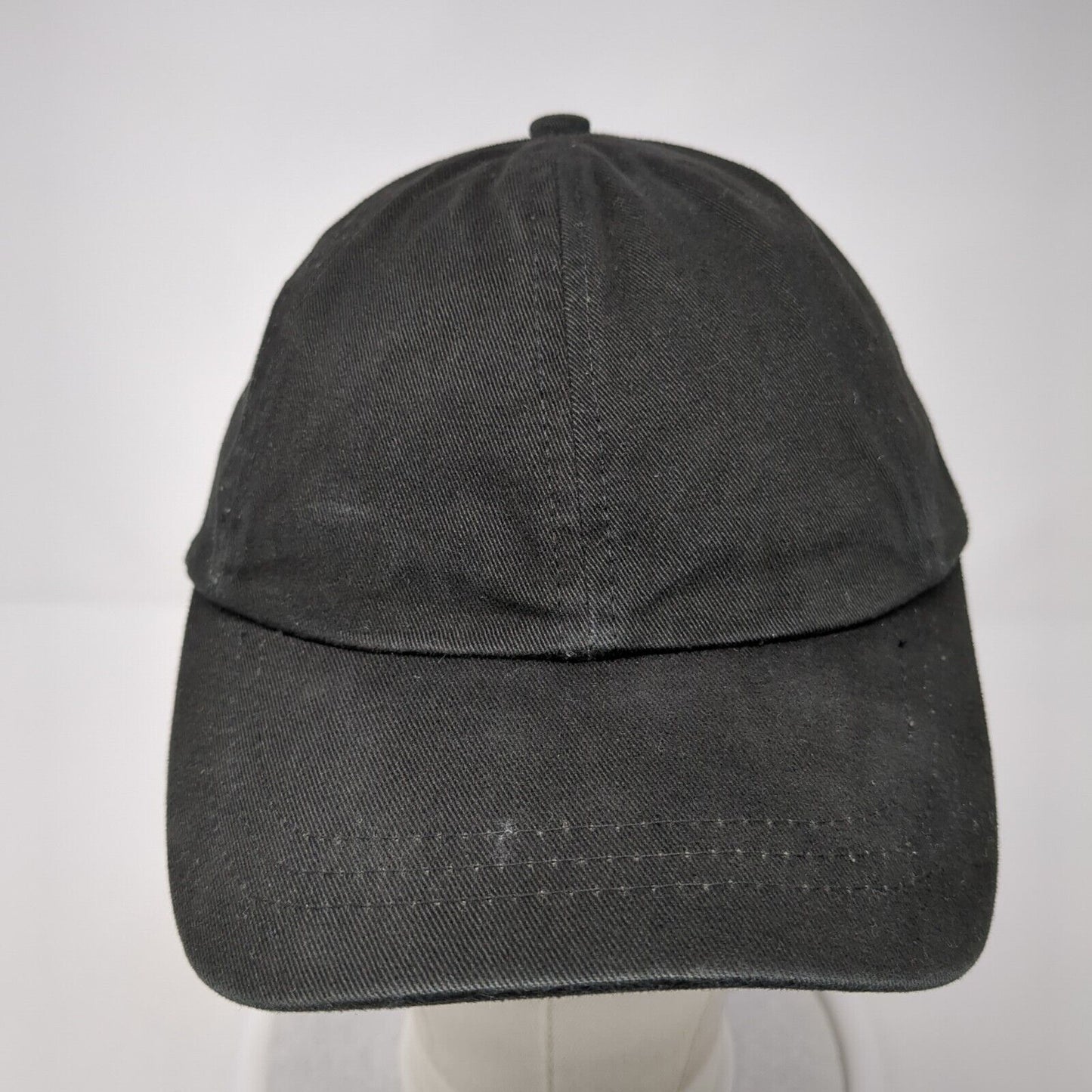 Unbranded Strapback Hat Black One Size Adjustable Vented Holes 6 Panel Blank
