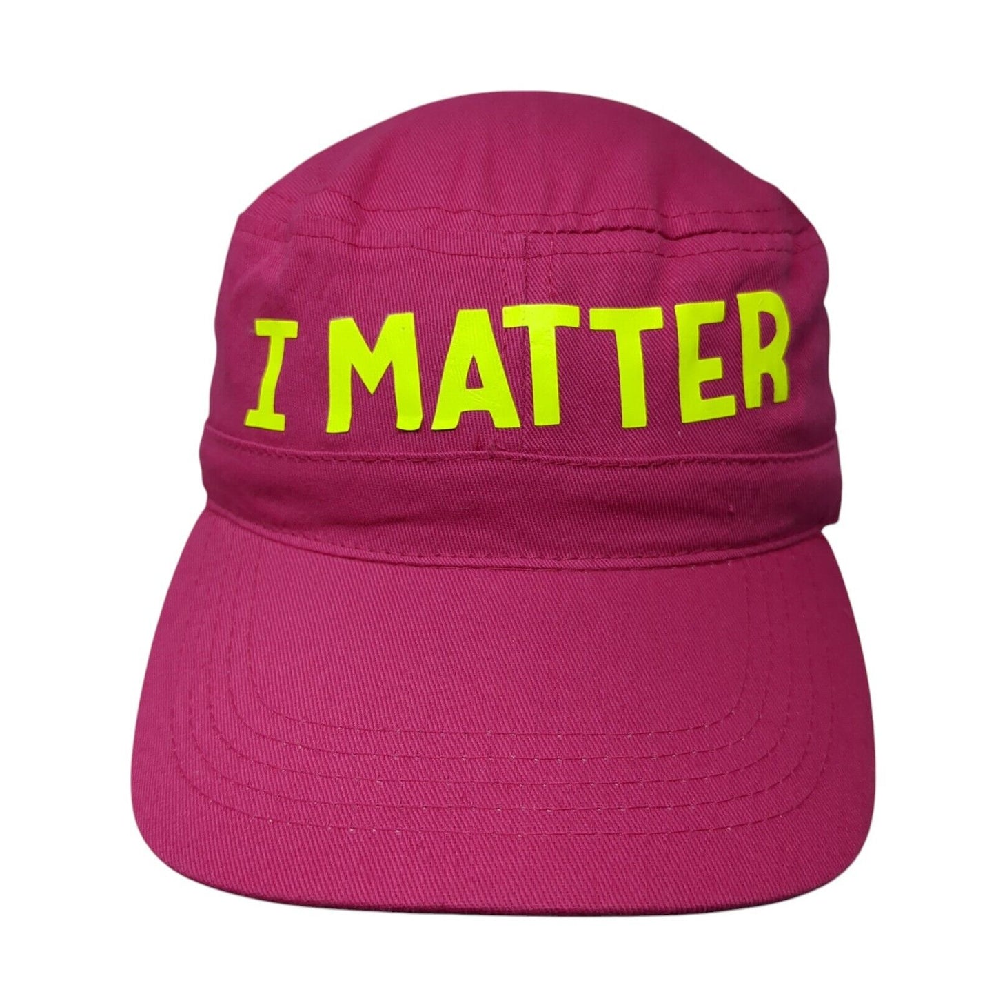 I Matter Cadet Army Cap Pink One Size Stretch Lightweight Vented Holes