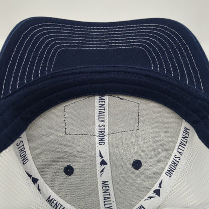 Top of Tamarack Patch Snapback Trucker Hat Blue One Size Mesh Back