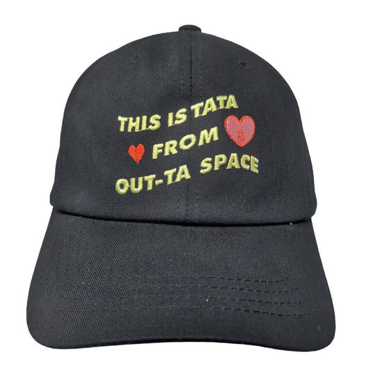 BT 21 Mens Slideback Hat Black Size 57 CM Embroidered Logo TaTa From Outer Space