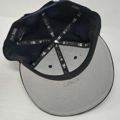New Era New York Yankees MLB Blue Snapback One Size Hat 9FIFTY Flat Brim White