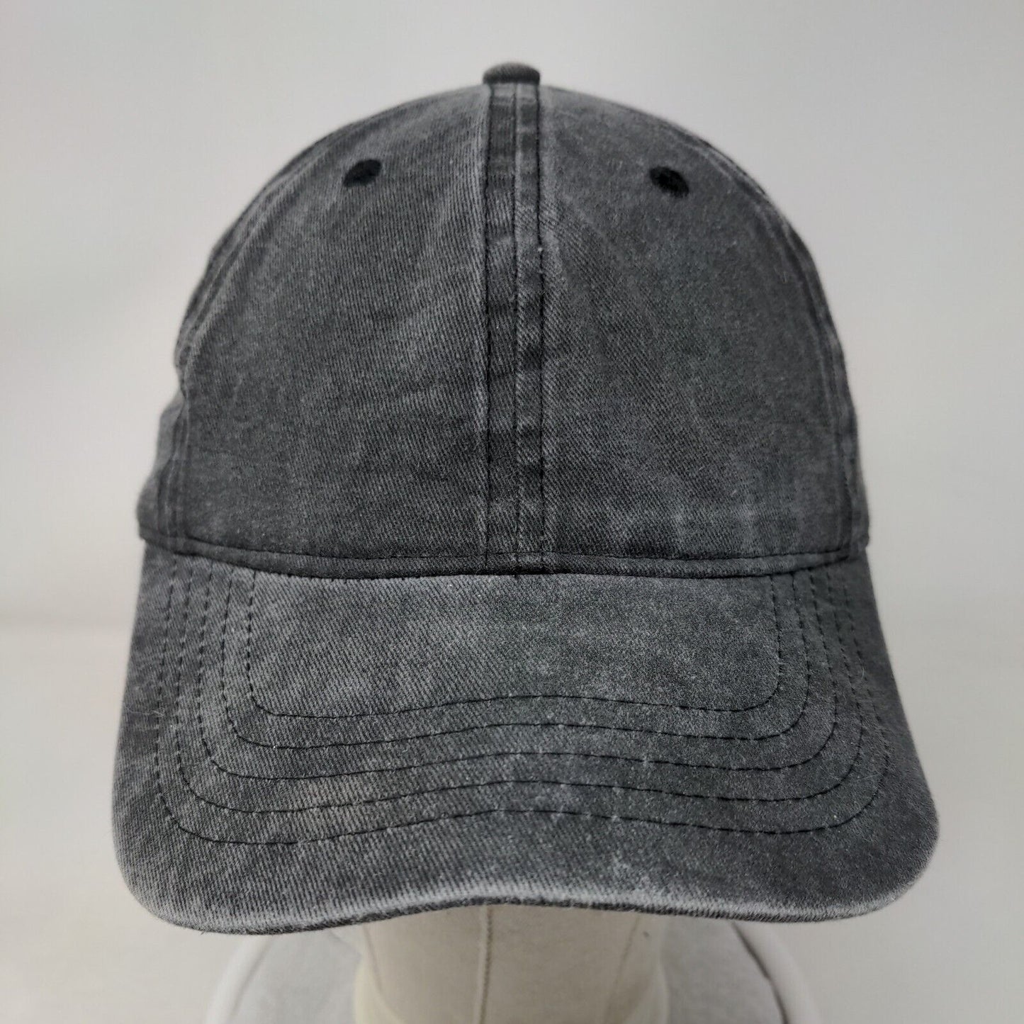 Unbranded Strapback Hat Gray OSFM Adjustable Solid 6 Panel Blank