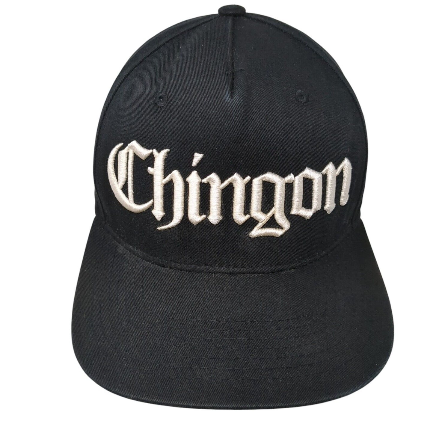 Chingon Snapback Hat Black One Size Adjustable Embroidered Pit Bull Cotton