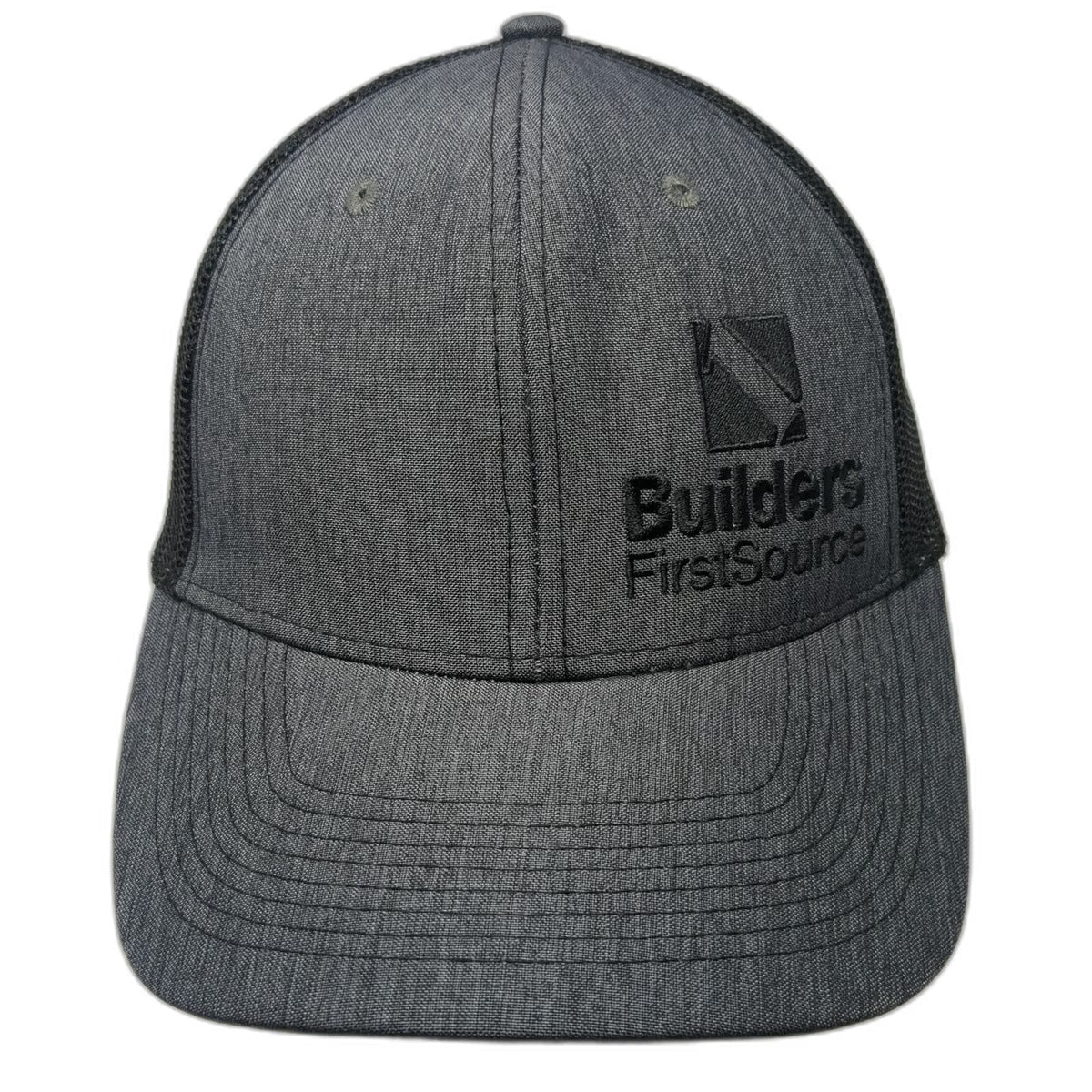 Fivory Builders FirstSource Trucker Hat Gray Black One Size Mesh Snapback Logo