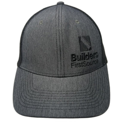 Fivory Builders FirstSource Trucker Hat Gray Black One Size Mesh Snapback Logo