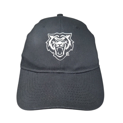 Tiger Strapback Hat Black OSFA Adjustable Embroidered Solid 6 Panel
