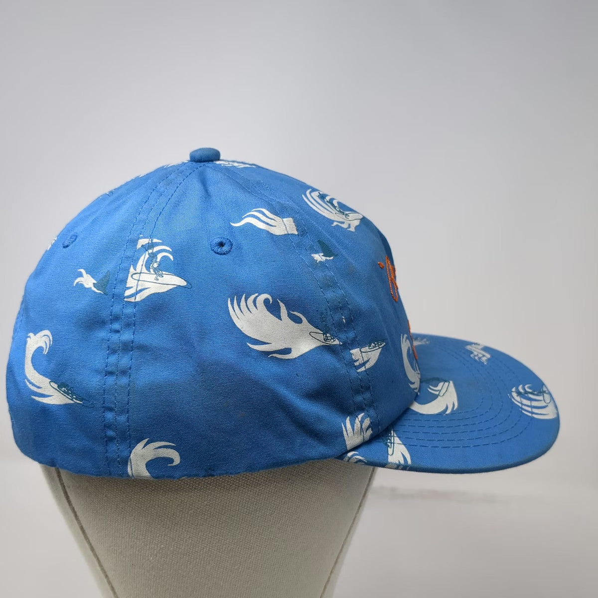 Poler 5 Panel Blue One Size Hat Surfer Wave All Over Print Snapback Camp Vibes