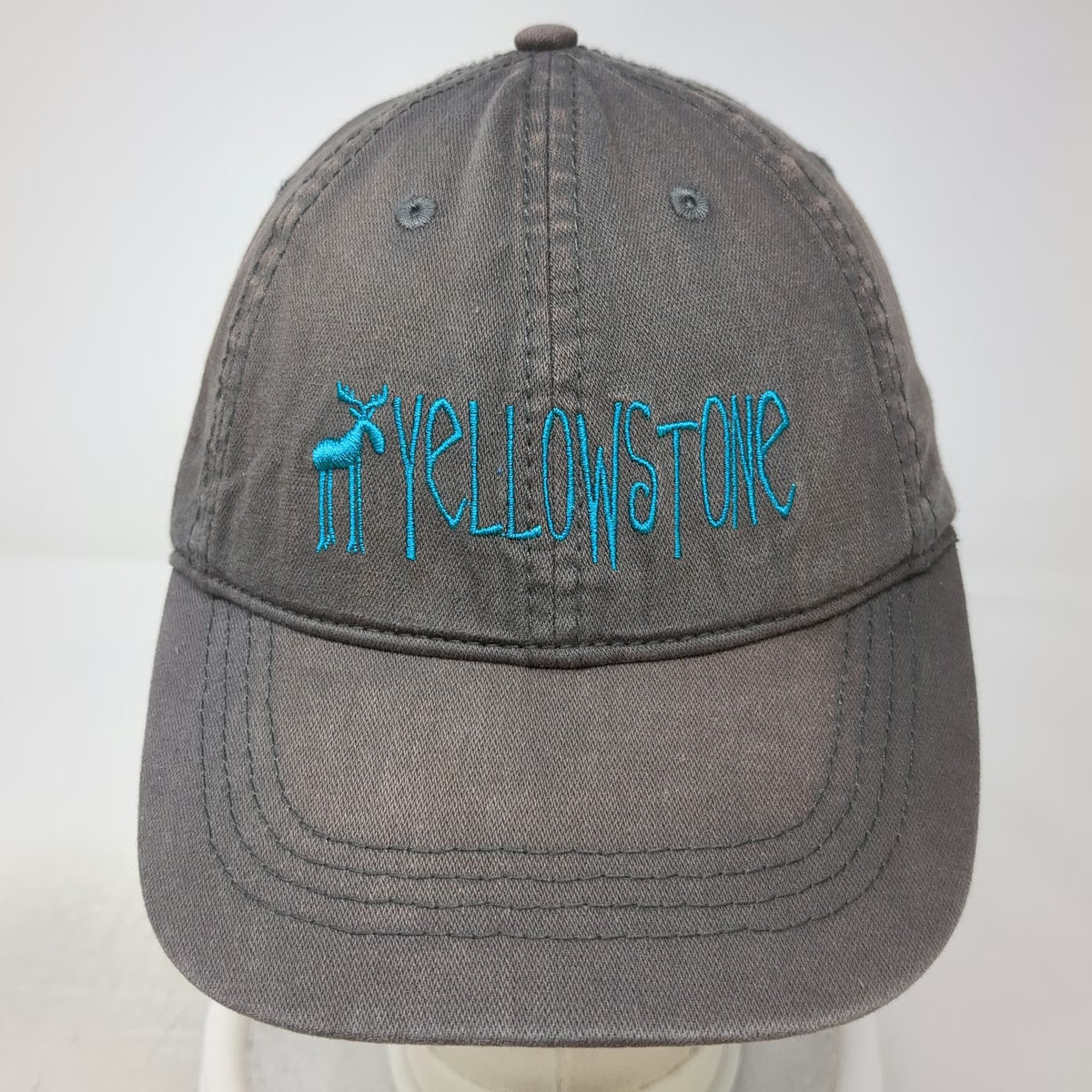 Ace USA Baseball Cap Gray One Size Yellowstone National Park Moose Blue Logo Hat