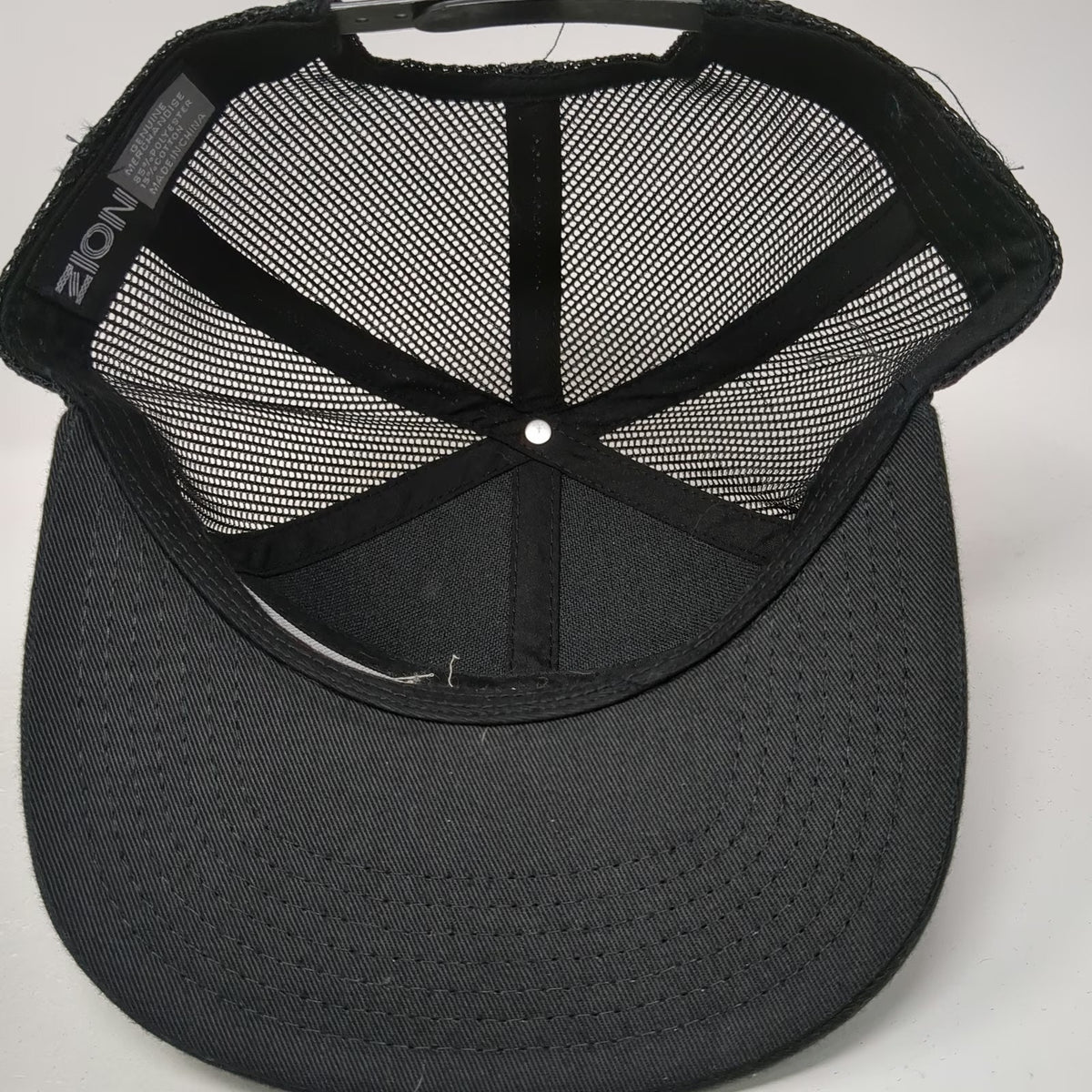 Zion Trucker Hat Black One Size California Republic Patch Mesh Back Snapback