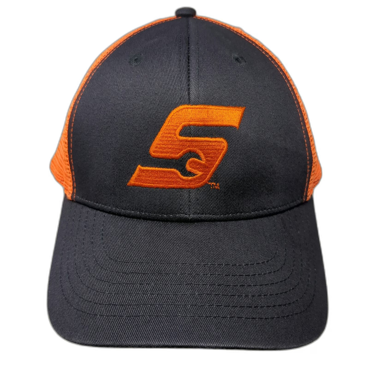 Snap-on Tools Baseball Cap Black Orange One Size Mesh Back Strapback Logo Hat