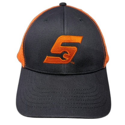 Snap-on Tools Baseball Cap Black Orange One Size Mesh Back Strapback Logo Hat