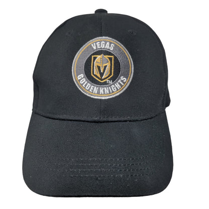 Station Casino's Men's Strapback Hat Black Las Vegas Golden Knights Embroidered