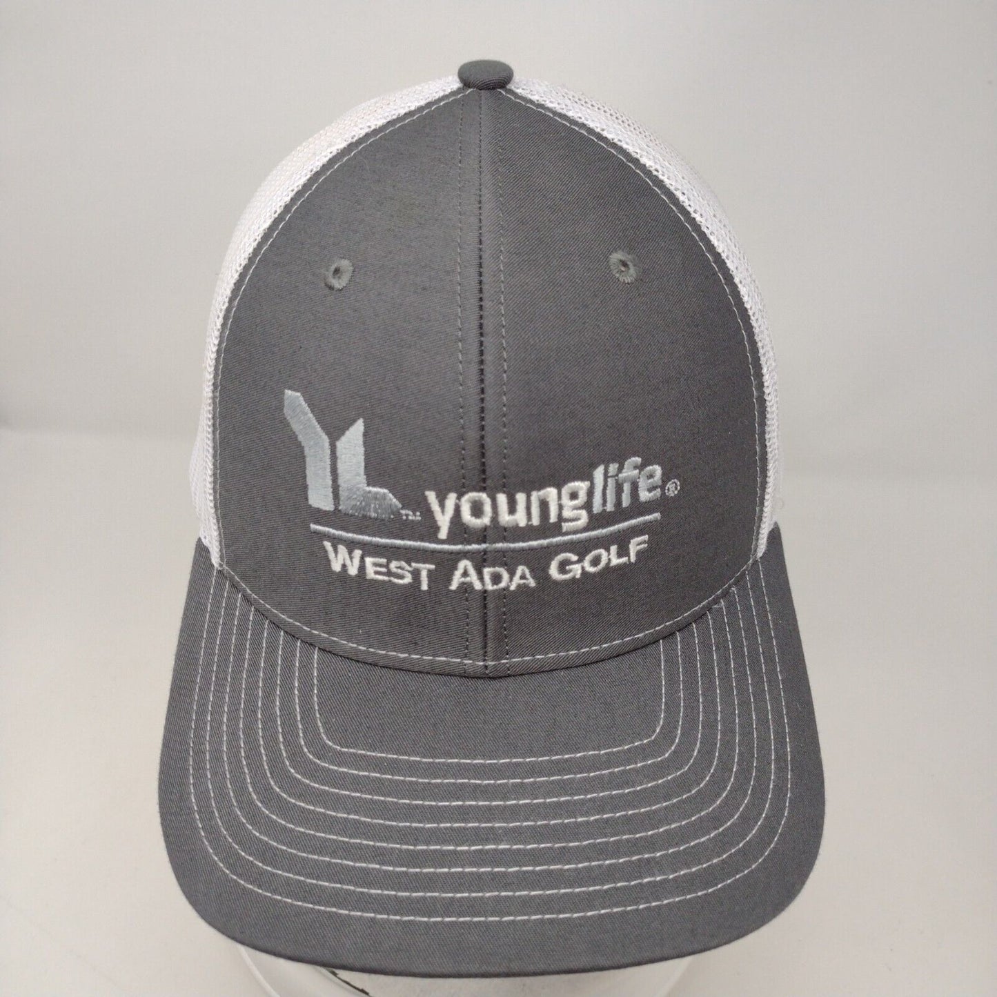 Young Life West ADA Golf Snapback Trucker Hat Gray OSFA Mesh Back