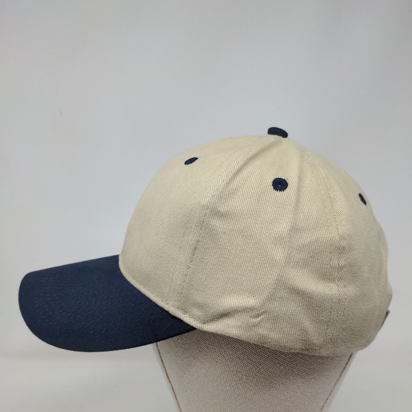 Otto Strapback Hat Tan OSFM Adjustable Vented Holes 6 Panel Blank Cotton