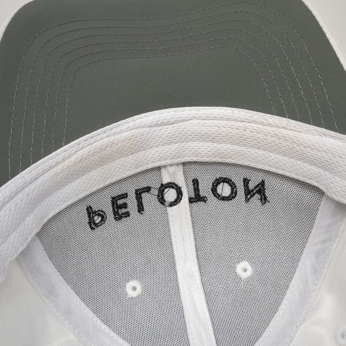 Peloton Baseball Cap White One Size Adjustable Slideback Logo Polyester Hat