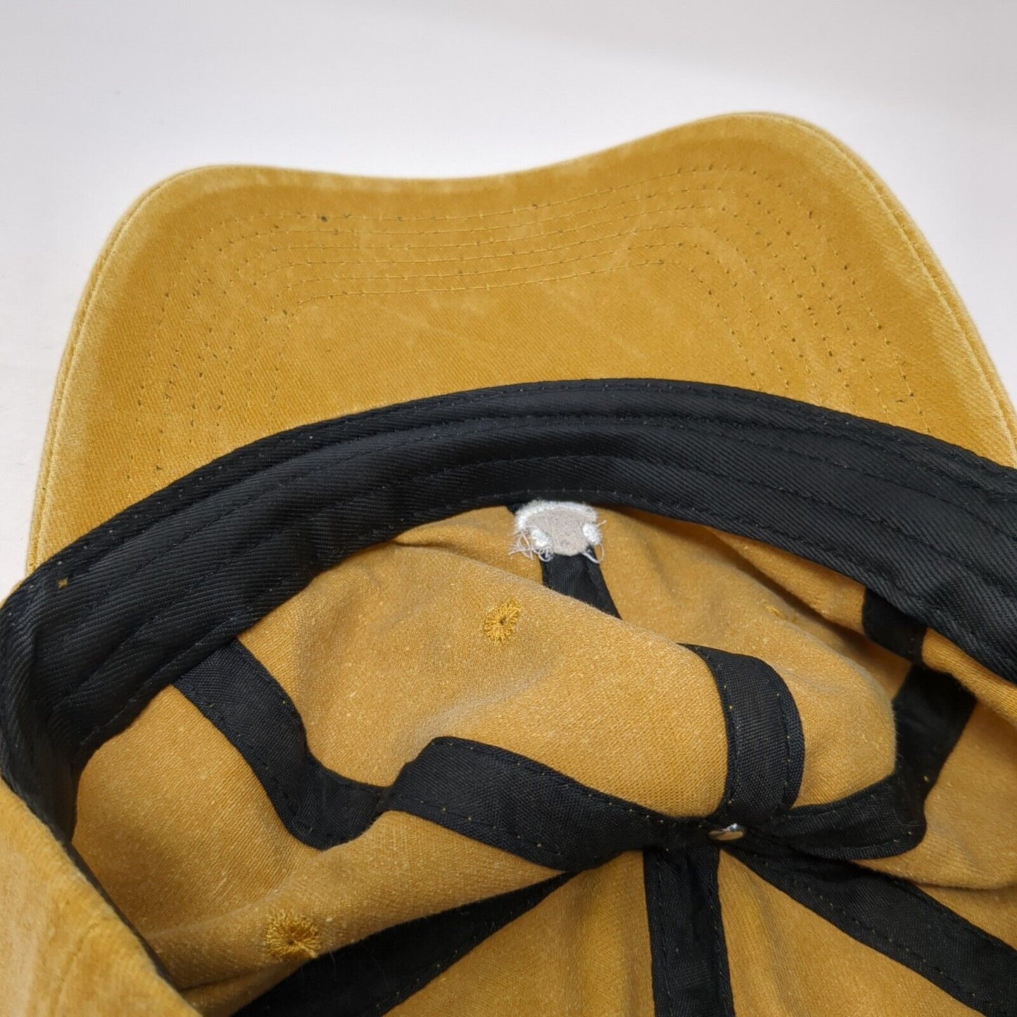 Lil Face Slideback Hat Yellow OS Adjustable Embroidered Vented Holes 6 Panel