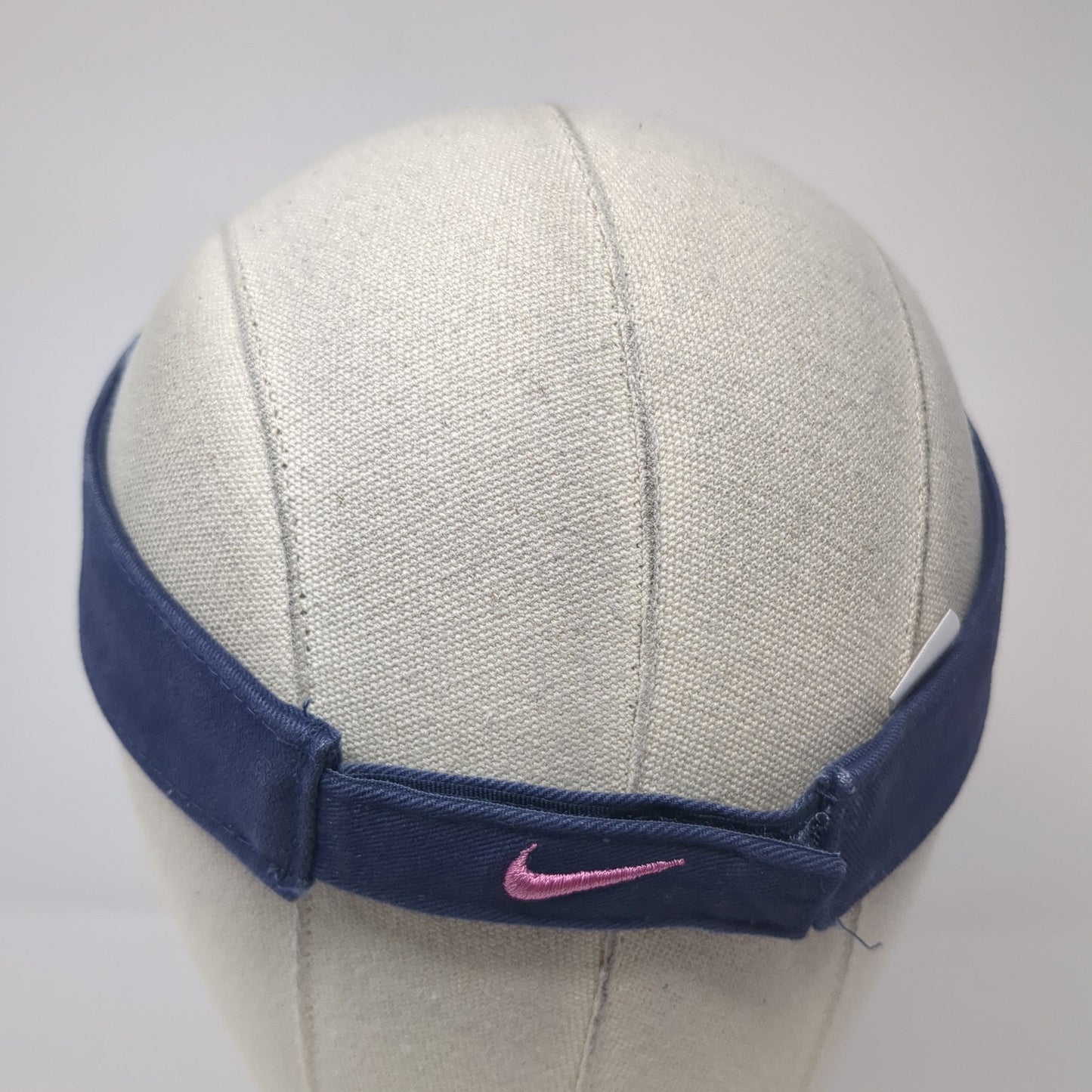 Nike Sun Visor Hat Blue One Size Adjustable Strap Lightweight Embroidered Swoosh