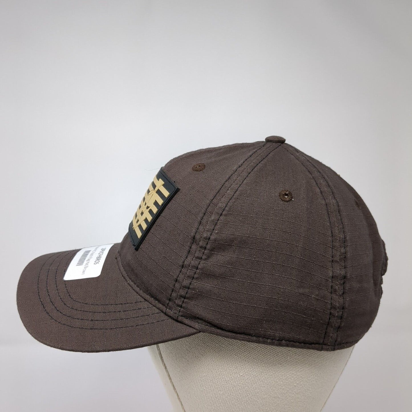 Kryptek PVC Patch Flag Strapback Hat Brown OS Adjustable Embroidered Patriotic
