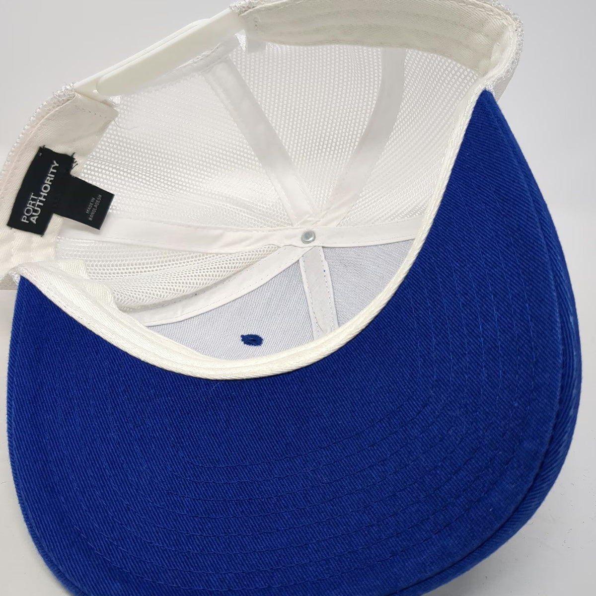 Port Authority Trucker Hat Blue White One Size ZOA Energy Drink Tiki Snapback