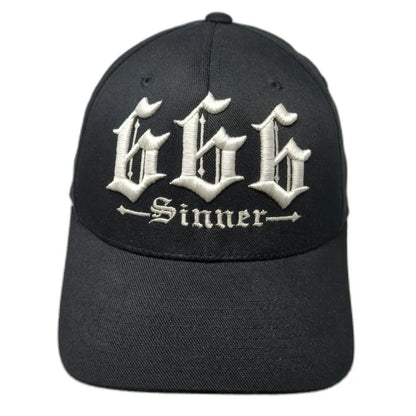 Flexfit Baseball Cap Black M 666 Sinner Red Devil Embroidered Graphic hat