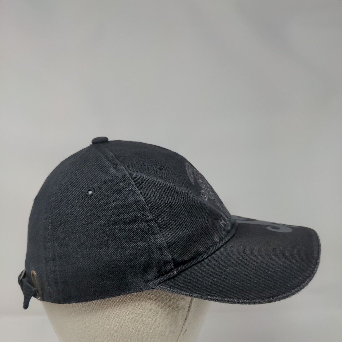 Hawaii Slideback Hat Black One Size Adjustable Embroidered 6 Panel Surfware