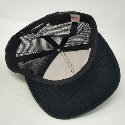 Supreme Trucker Hat Black One Size Corduroy Mesh Back Graphic Logo Made In USA