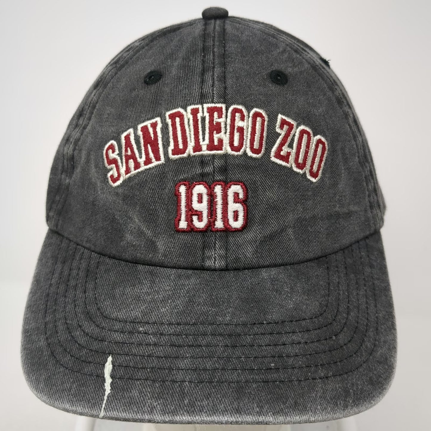 San Diego Zoo Baseball Cap Gray One Size Embroidered Washed Cotton Hat 1916