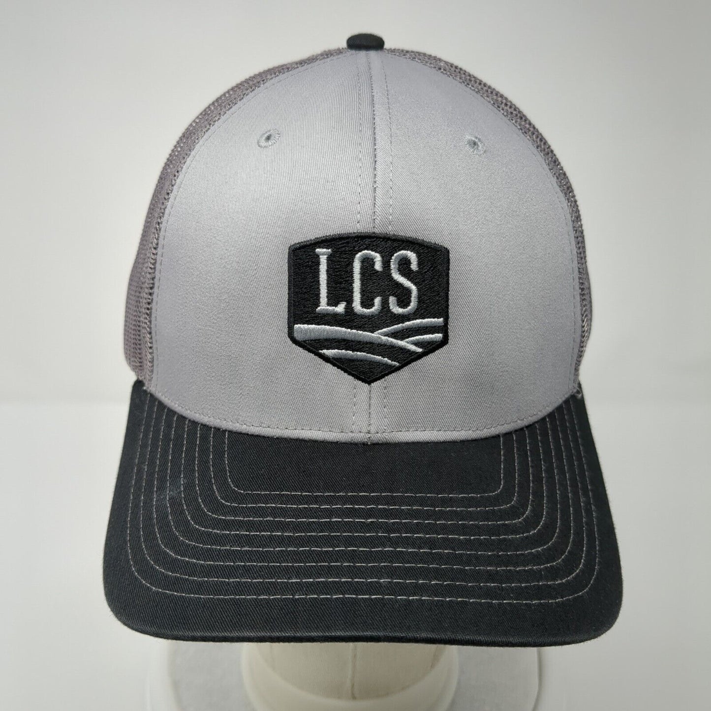 LCS Snapback 112 Trucker Hat Gray One Size Adjustable Mesh Back Richardson