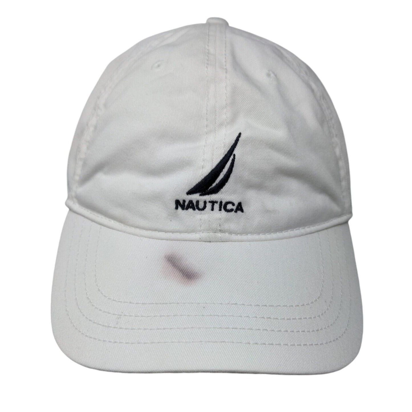 Nautica NS83 Slideback Hat White One Size Adjustable Embroidered Logo Cotton