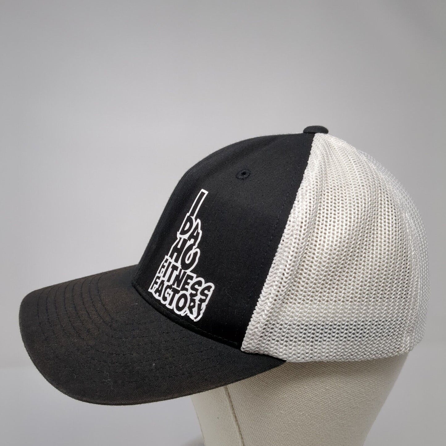 Idaho Fitness Factory Fitted Mesh Back Trucker Hat Black L/XL Flexfit