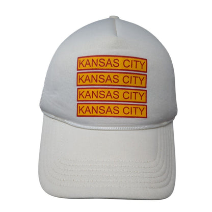 Kansas City Snapback Trucker Hat White One Size Adjustable Mesh Back Rope