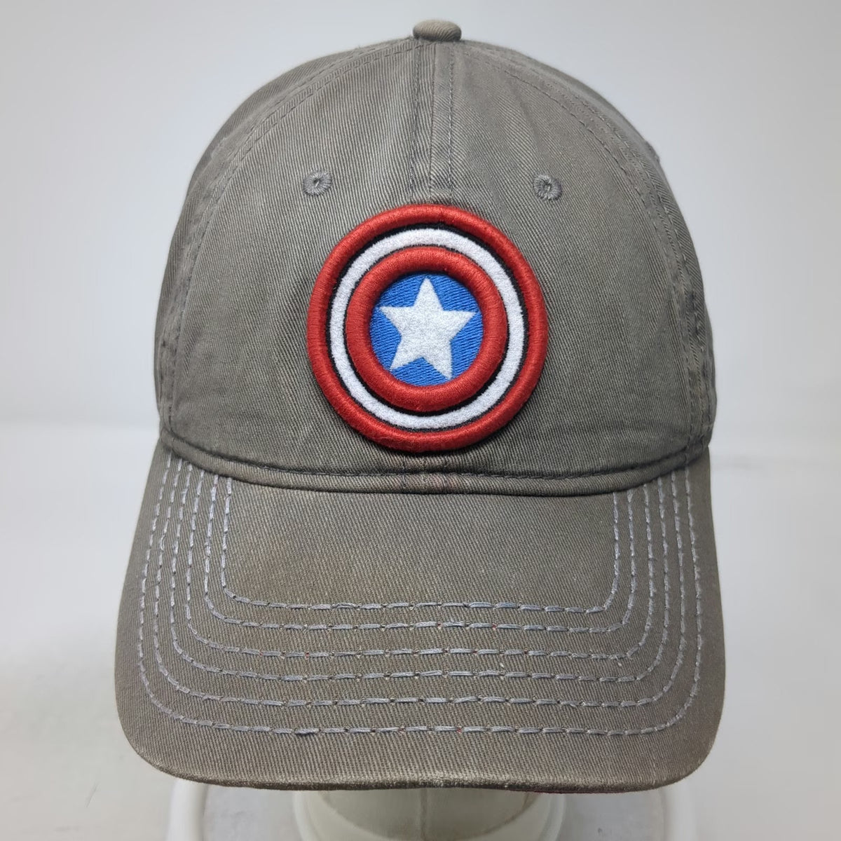 Marvel Snapback Gray Red Blue White One Size Captain America Shield Cotton Hat