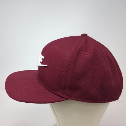 Nike Snapback Hat Red White One Size Flat Brim Dri-Fit Swoosh Logo Athletic Pro