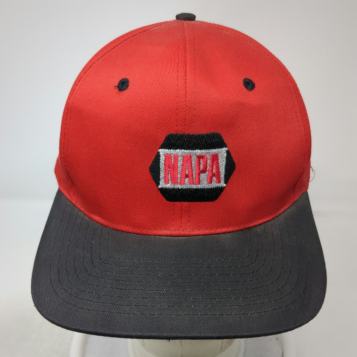 NAPA Snapback Hat Red Black One Size Green Underbrim Structured Baseball Cap