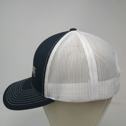 Richardson Trucker Hat Black White One Size IdahoCAFE Logo Mesh Back Snapback