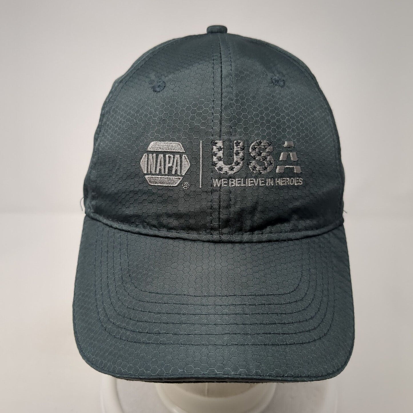 NAPA USA We Believe In Heroes Strapback Hat Gray One Size Adjustable Patriotic