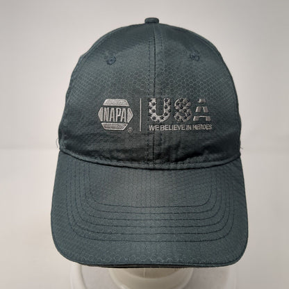 NAPA USA We Believe In Heroes Strapback Hat Gray One Size Adjustable Patriotic
