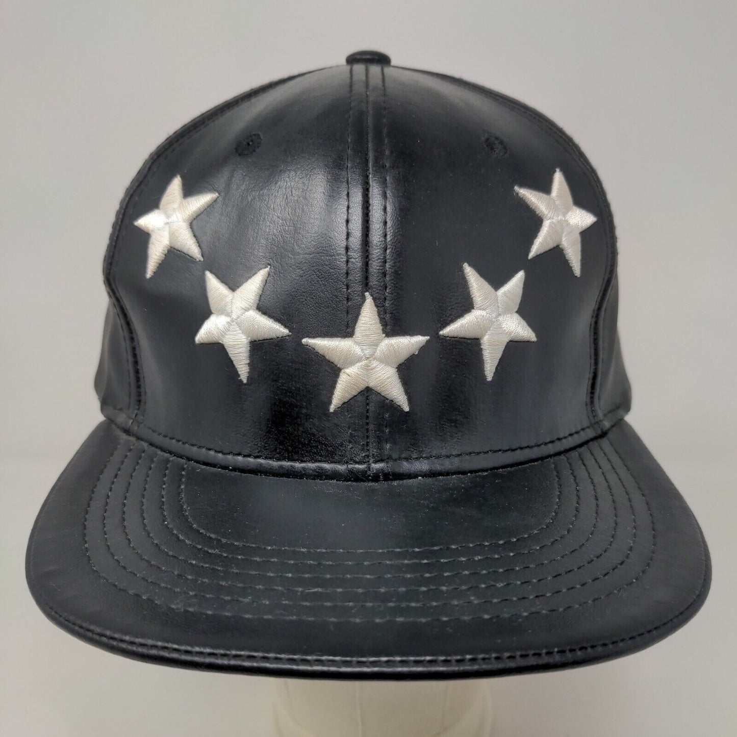 Hatco Men's Slideback Hat Black Adjustable 100% Polyurethane Stars